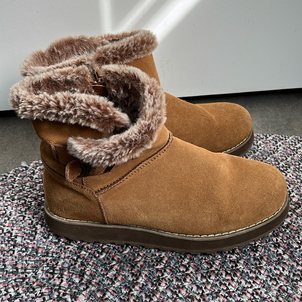 Skechers Zip Up Tan Boots Size 7